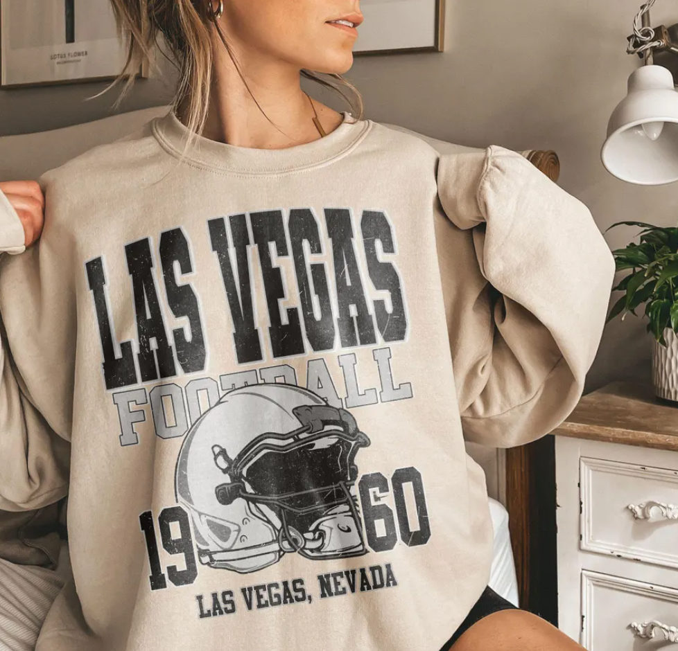 Vintage 90s Las Vegas Football Vintage Style Crewneck Sweatshirt, Retro Raiders Las Vegas Football Shirt, Las Vegas Football Christmas Gift