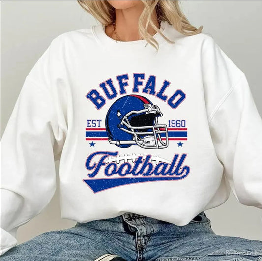 Vintage 90s Buffalo Football Vintage Sweatshirt Tee, Buffalo Bill Crewneck Sweatshirt,Buffalo New York,Buffalo Bill Fan Gift Sunday Football