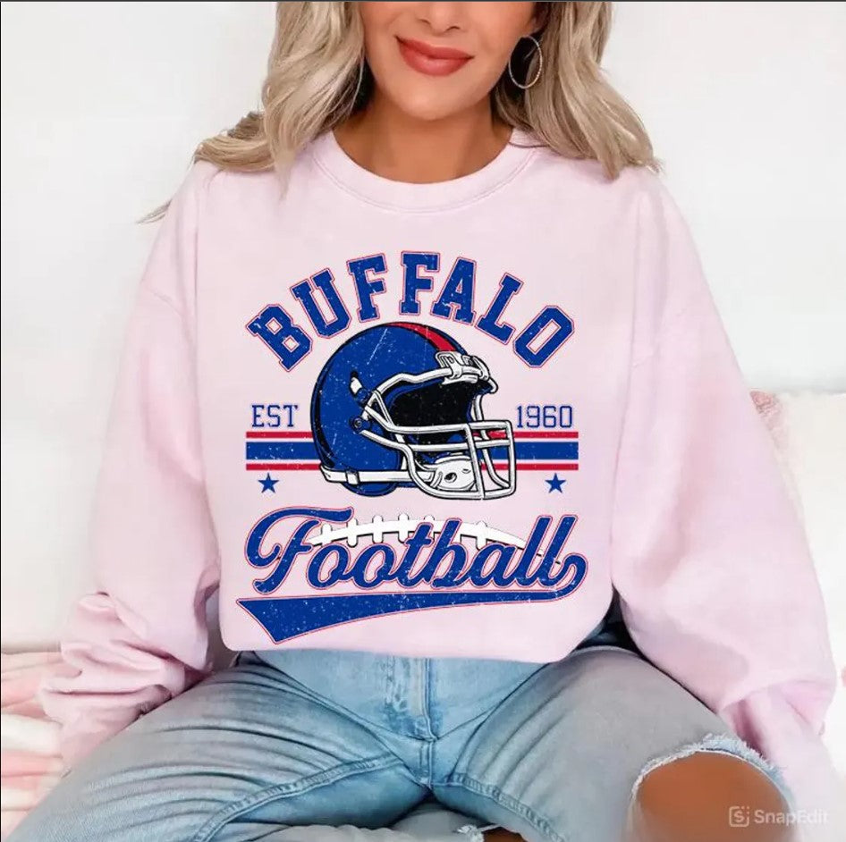 Vintage 90s Buffalo Football Vintage Sweatshirt Tee, Buffalo Bill Crewneck Sweatshirt,Buffalo New York,Buffalo Bill Fan Gift Sunday Football