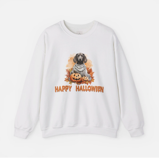 Happy Hallowien Weenie Dog Halloween Unisex Heavy Blend Crewneck Sweatshirt