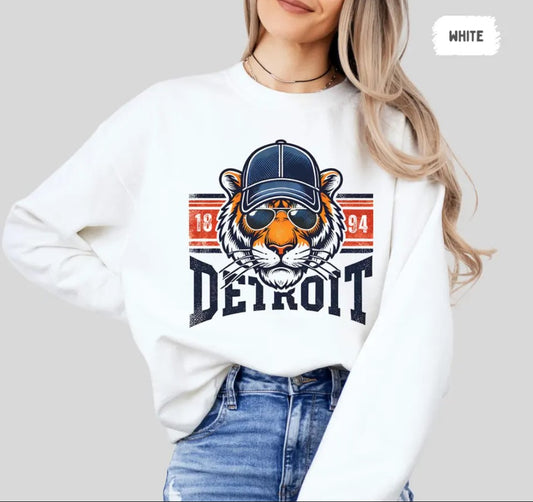 Detroit Baseball Sweatshirt - Unisex Crewneck Pullover, Sports Team Fan Apparel, Gift for Baseball Fans, Detroit Souvenir, Detroit Sweater