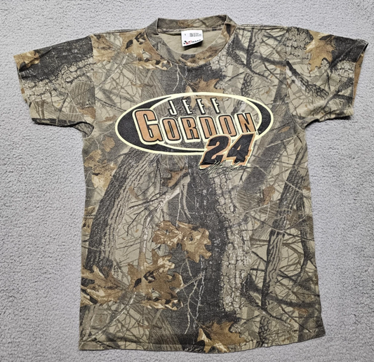 Vintage Jeff Gordon T Shirt Camo Single Stitch Adult Large Realtree Hardwood