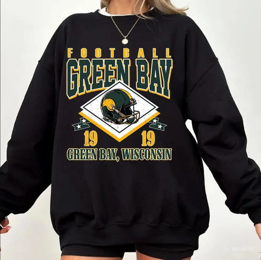 Vintage style Green Bay Football Sweatshirt,Sunday Football Shirt, 90s Style Sports Fan Sweater, Unisex Cozy Crewneck, Football shirt