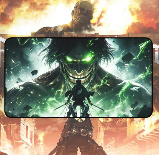 Anime Attack On Titan Eren Yeager Desk Mat, Mouse Pad, AOT, Choose Size