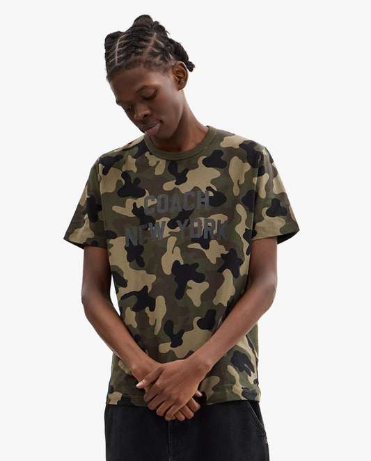 Men's Camo Print Short Sleeve Round Neck T-Shirt