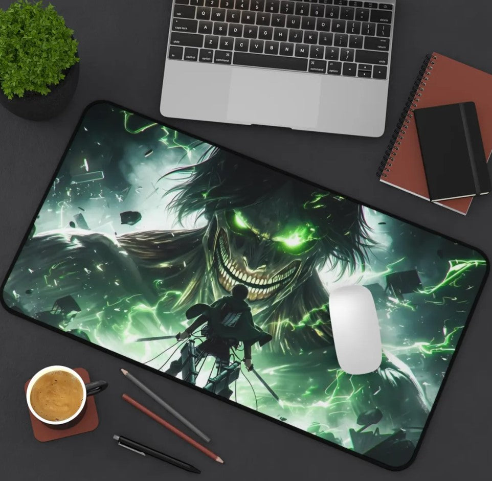 Anime Attack On Titan Eren Yeager Desk Mat, Mouse Pad, AOT, Choose Size
