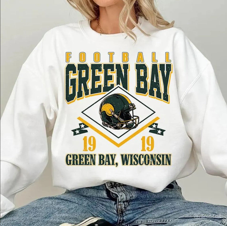 Vintage style Green Bay Football Sweatshirt,Sunday Football Shirt, 90s Style Sports Fan Sweater, Unisex Cozy Crewneck, Football shirt