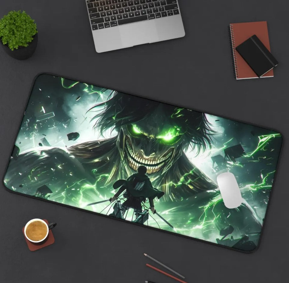 Anime Attack On Titan Eren Yeager Desk Mat, Mouse Pad, AOT, Choose Size