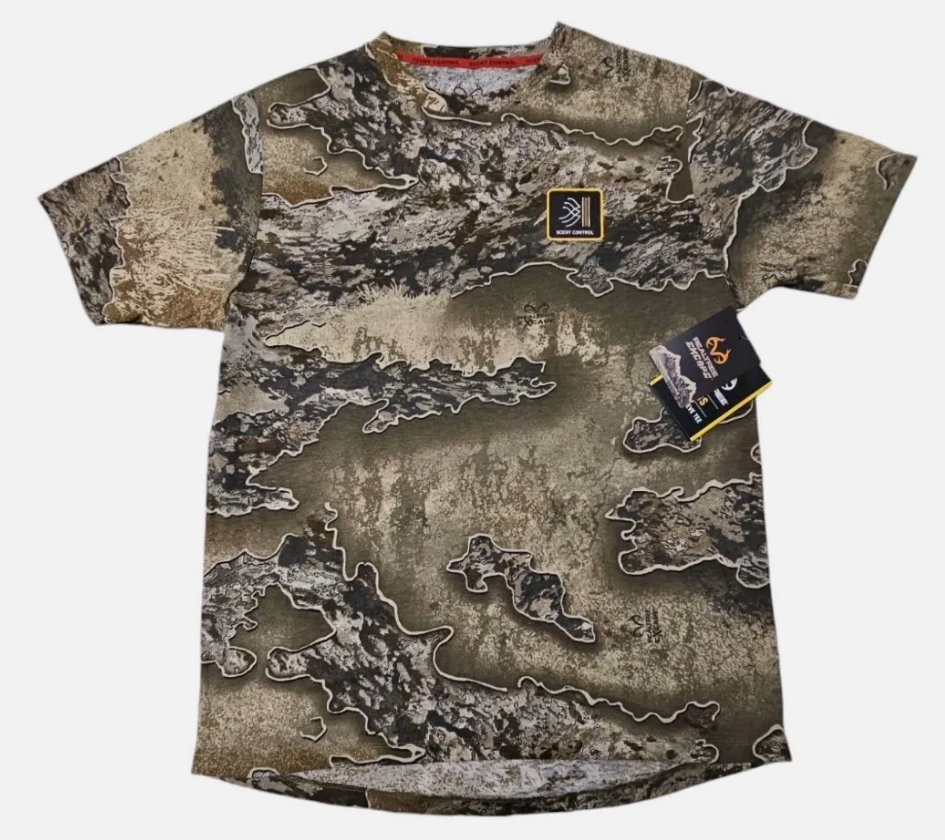 Realtree Mens & Big Mens Excape Camouflage Short Sleeve Hunting T-Shirt Small