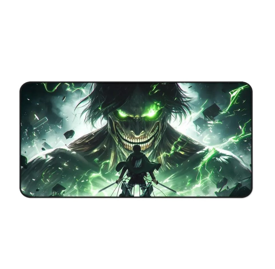 Anime Attack On Titan Eren Yeager Desk Mat, Mouse Pad, AOT, Choose Size