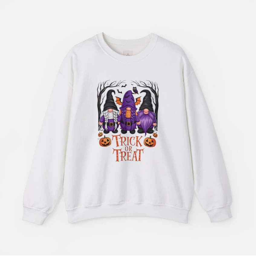 Trick Or Treat Halloween Gnomes Unisex Heavy Blend™ Crewneck Sweatshirt