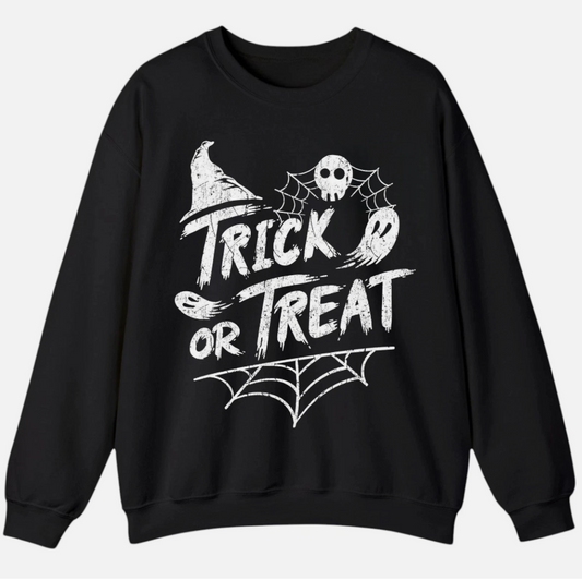 Trick or Treat Spider Web Distressed Halloween T-shirt Hoodie Sweatshirt