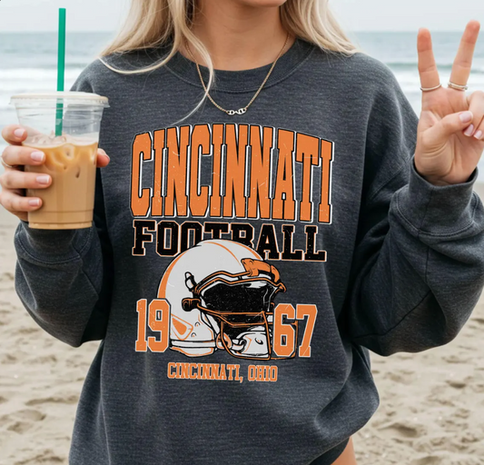 Vintage 90s Style Cincinnati Football Sweatshirt, Vintage Fan Top, Sports Team Crewneck Jumper, Gift for Football Lover, Cincinnati Apparel