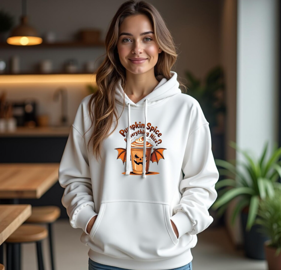 Pumpkin Spice Unisex Fleece Hoodie, Cozy Halloween Apparel, Fall Fashion, Cute Gift for Him/Her, Spooky Season Wear
