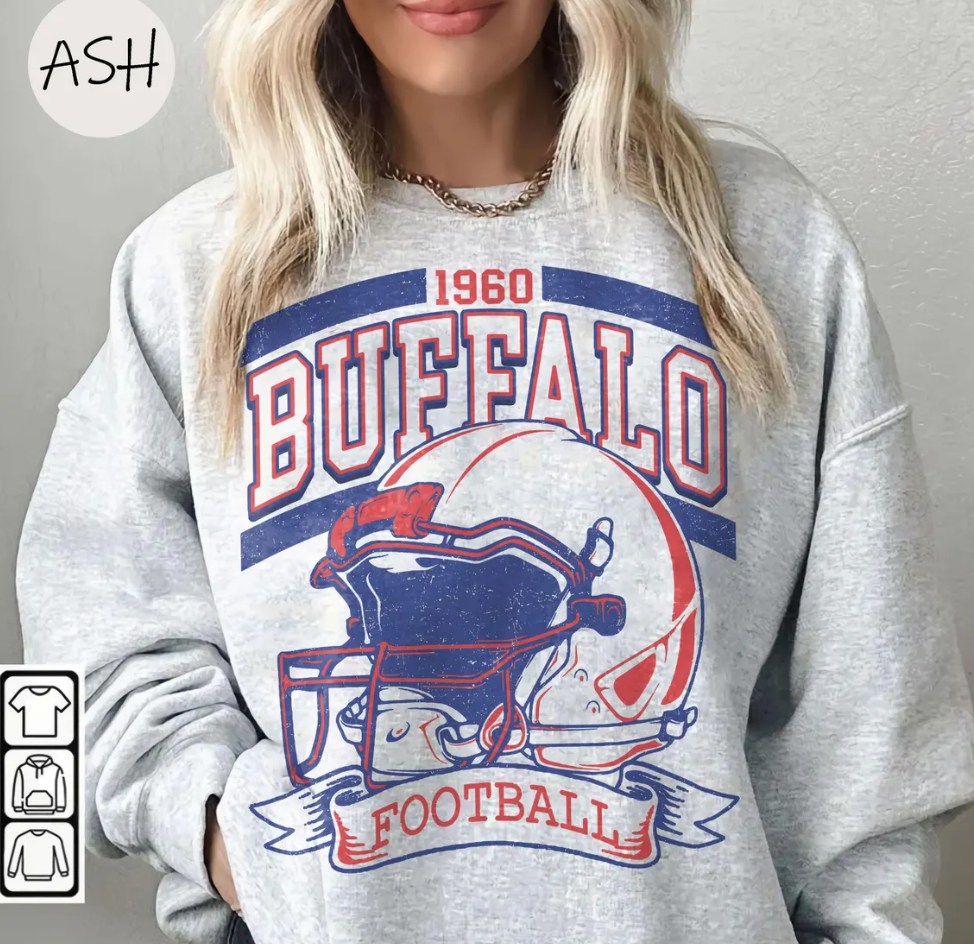 Vintage 90s Buffalo Football Vintage Sweatshirt Tee, Buffalo Bill Crewneck Sweatshirt,Buffalo New York,Buffalo Bill Fan Gift Sunday Football
