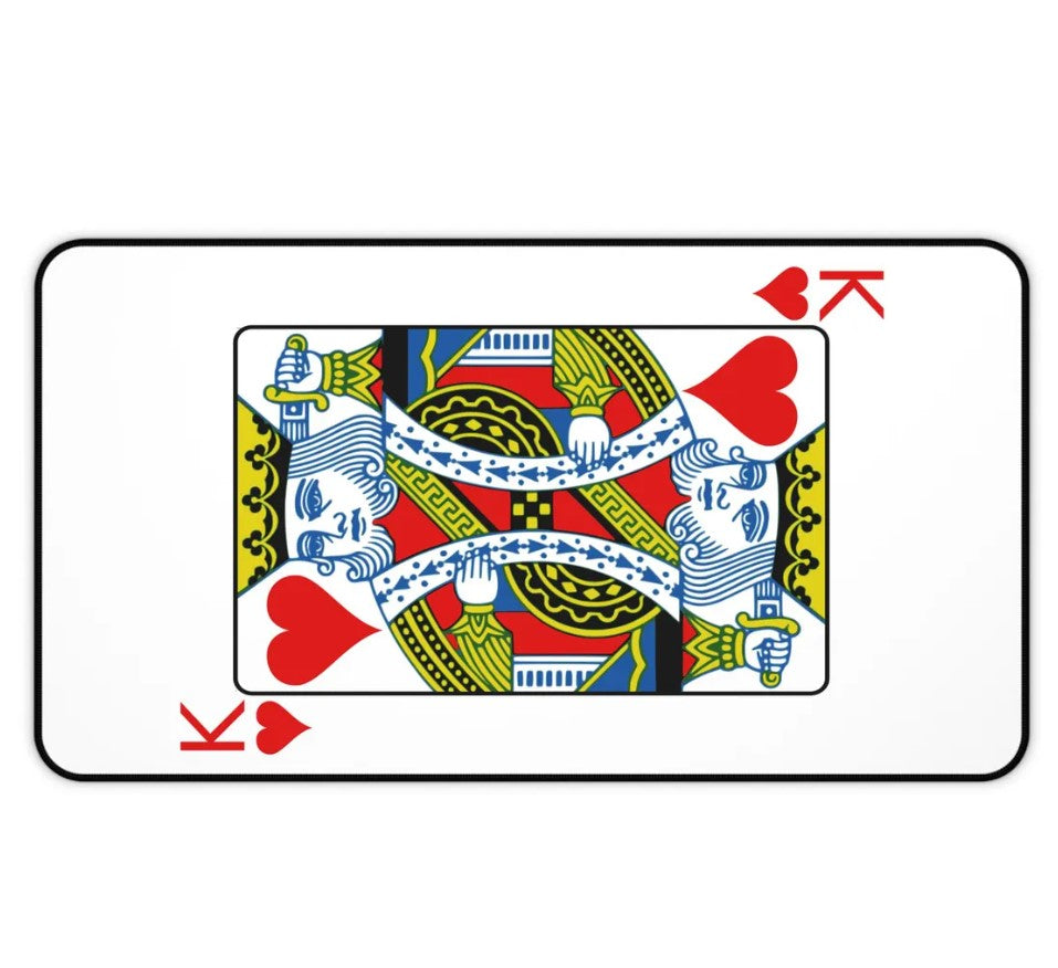 King of Hearts Desk Mat: Neoprene Gaming & Office Decor