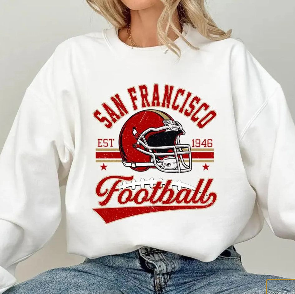 Vintage 90s Style San Francisco Football Vintage Style Comfort Colors T-Shirt, San Francisco Football Tshirt San Francisco Football Crewneck