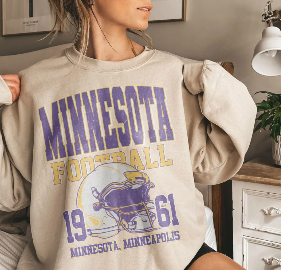 Vintage 90s Style Minnesota Football Comfort Colors Shirt, Vintage Comfort Colors Vikes Shirt,Vintage Minnesota Crewneck,Minnesota Fan Gift