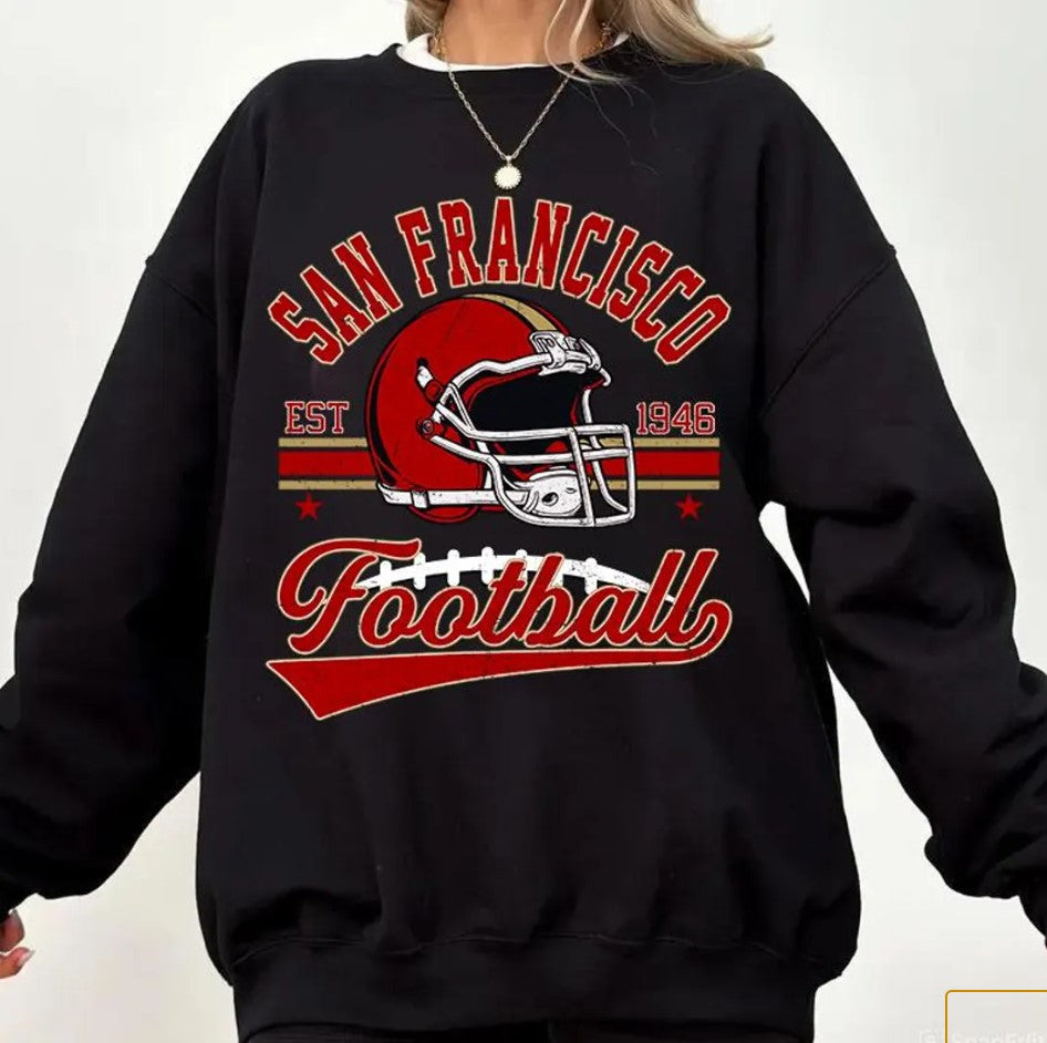 Vintage 90s Style San Francisco Football Vintage Style Comfort Colors T-Shirt, San Francisco Football Tshirt San Francisco Football Crewneck