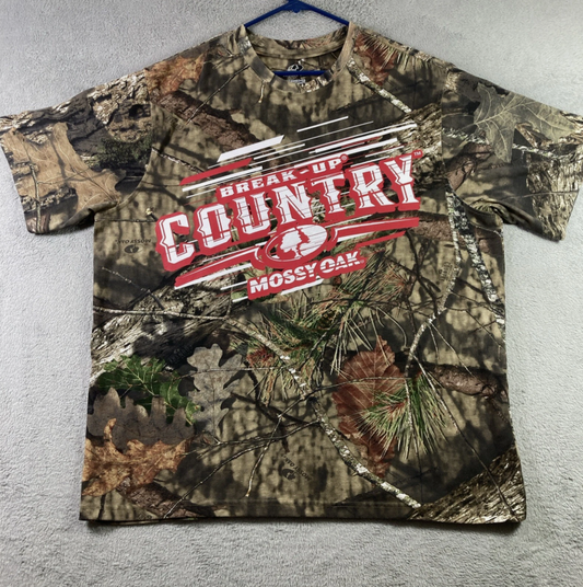 Mossy Oak Shirt Adult Camouflage Break-Up Country Graphic Tee Outdoor Casual