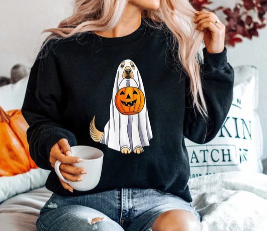 Halloween Ghost Dogs Sweatshirt,Fall Pumpkin Shirt,Halloween Gifts For Dog Lover,Dog Lover Sweatshirt,Retro Halloween Dog Shirt