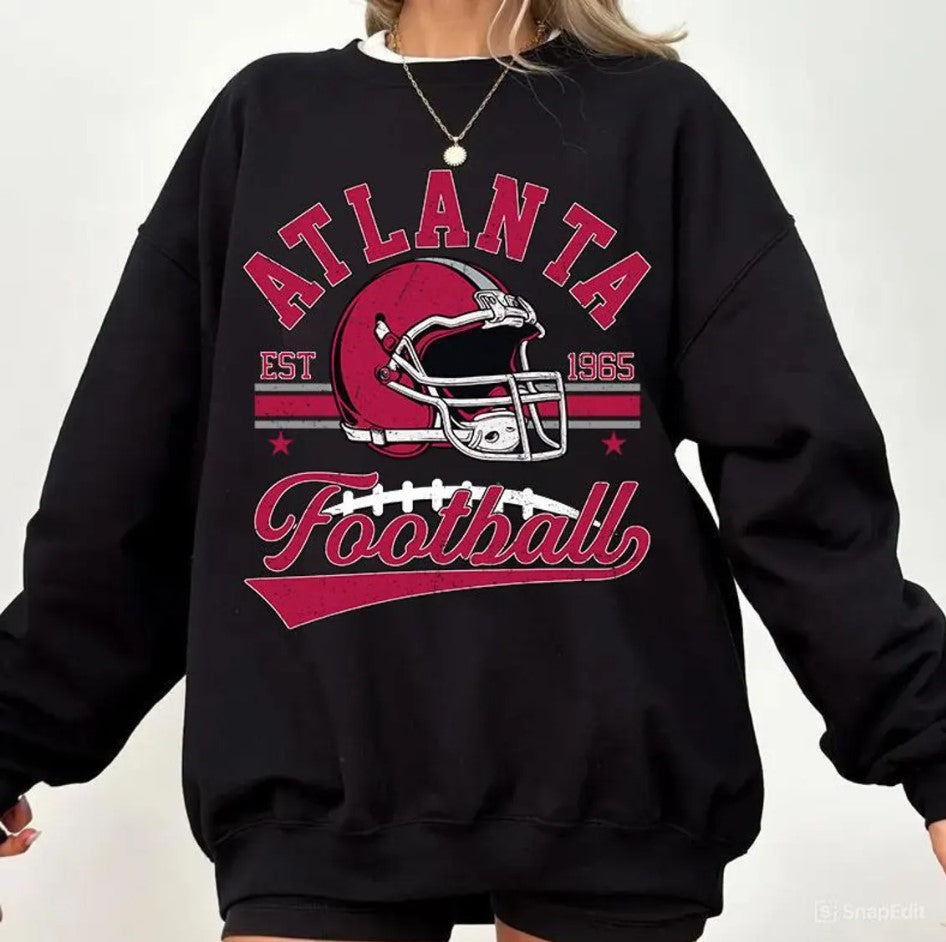 Vintage 90s style Atlanta Football sweatshirt, Football shirt,Atlanta football Crewneck tshirt, Game day Football,American football tee