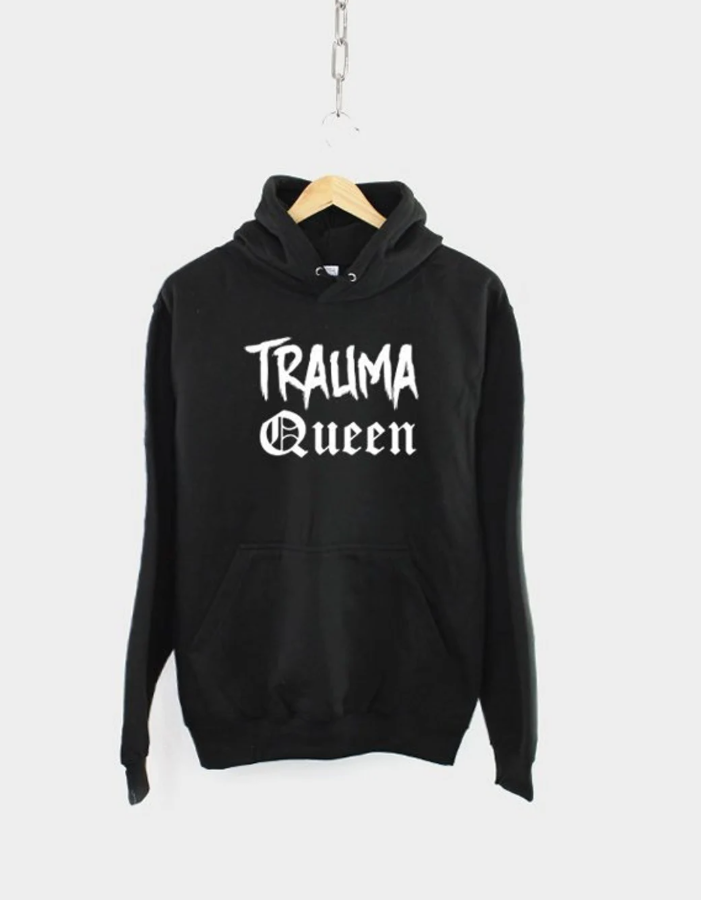 Trauma Queen Goth Style Horror Halloween Hoodie - Pastel Goth Sweatshirt