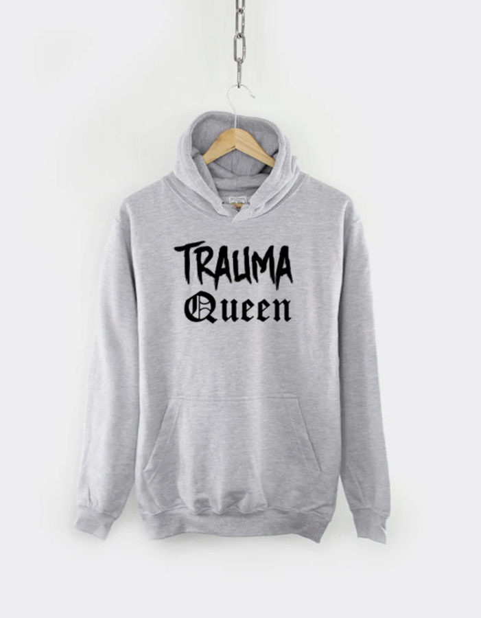 Trauma Queen Goth Style Horror Halloween Hoodie - Pastel Goth Sweatshirt