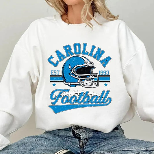 Vintage 90s Style Carolina Football Sweatshirt, Game Day Shirt, Carolina Team Football Shirt, Sunday Carolina, Sport Shirt,Carolina Football