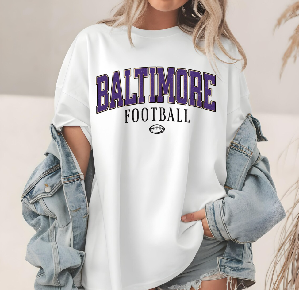 Baltimore Football T-Shirt Ravens Fan Gift, City Pride, Vintage Style, Team Spirit, Game Day Apparel ,Fan Gear